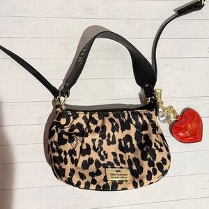 Juicy Couture Leopard Print Shoulder Bag with Black Accents